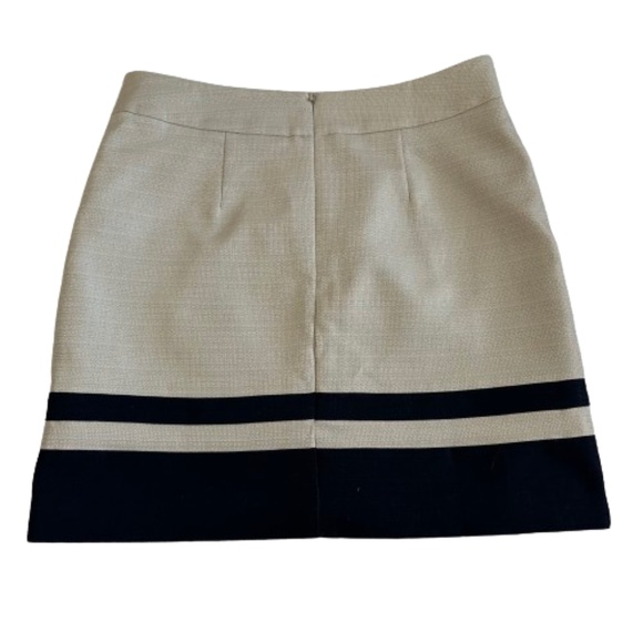 Ann Taylor LOFT Women 6 Beige/Black Color Block A-line Lined Mini Straight Skirt - Picture 2 of 12